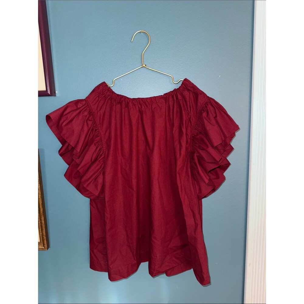 Ulla Johnson Bordeaux Leigh Flutter Sleeve Top